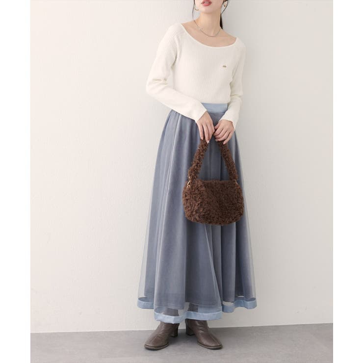 【natural couture】バレエネックリブニットプルオーバー | NICE CLAUP / OLIVE des OLIVE　OUTLET | 詳細画像2 