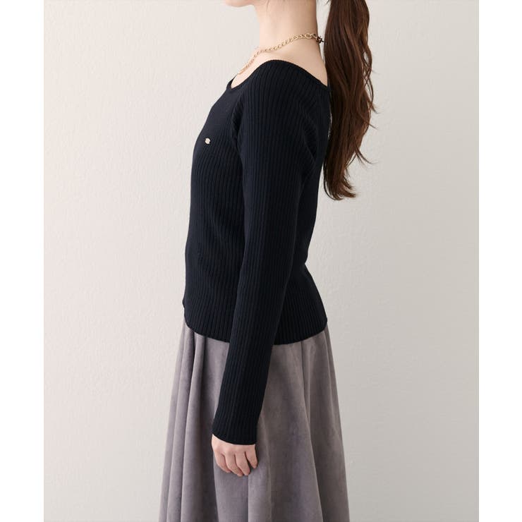 【natural couture】バレエネックリブニットプルオーバー | NICE CLAUP / OLIVE des OLIVE　OUTLET | 詳細画像7 