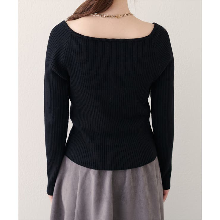 【natural couture】バレエネックリブニットプルオーバー | NICE CLAUP / OLIVE des OLIVE　OUTLET | 詳細画像8 