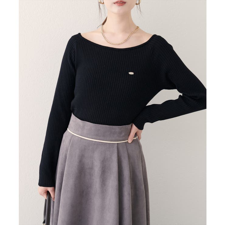 【natural couture】バレエネックリブニットプルオーバー | NICE CLAUP / OLIVE des OLIVE　OUTLET | 詳細画像14 