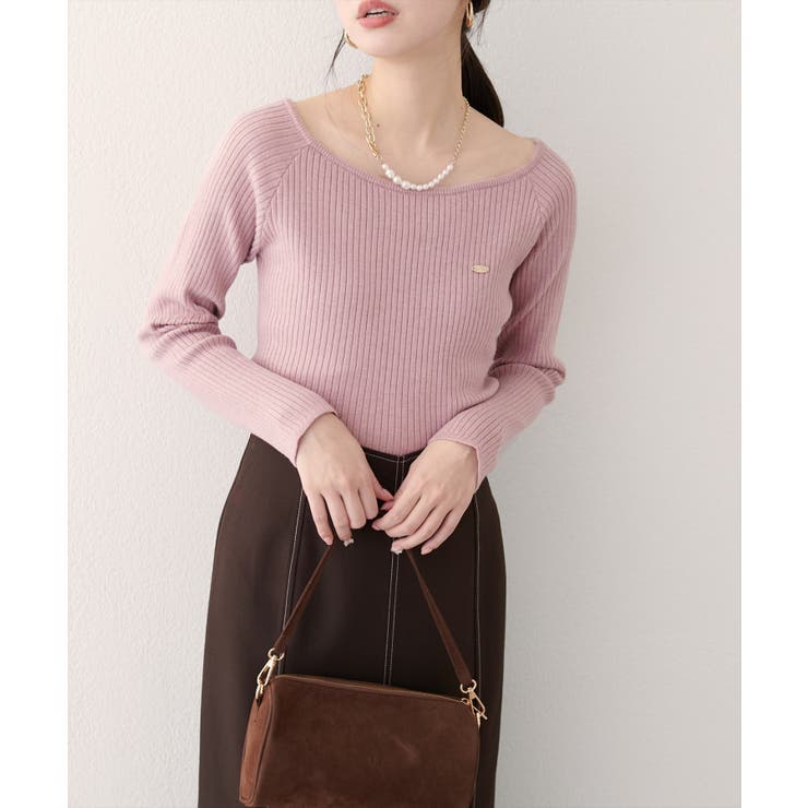 【natural couture】バレエネックリブニットプルオーバー | NICE CLAUP / OLIVE des OLIVE　OUTLET | 詳細画像21 