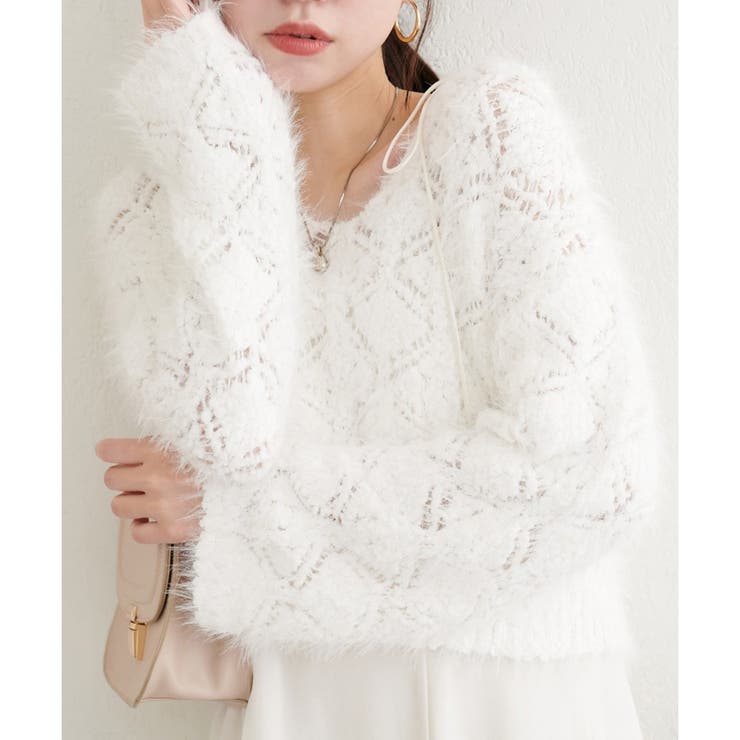 オフ | ＜mizumami＞ロンバス柄ファンシーニット | NICE CLAUP / OLIVE des OLIVE　OUTLET