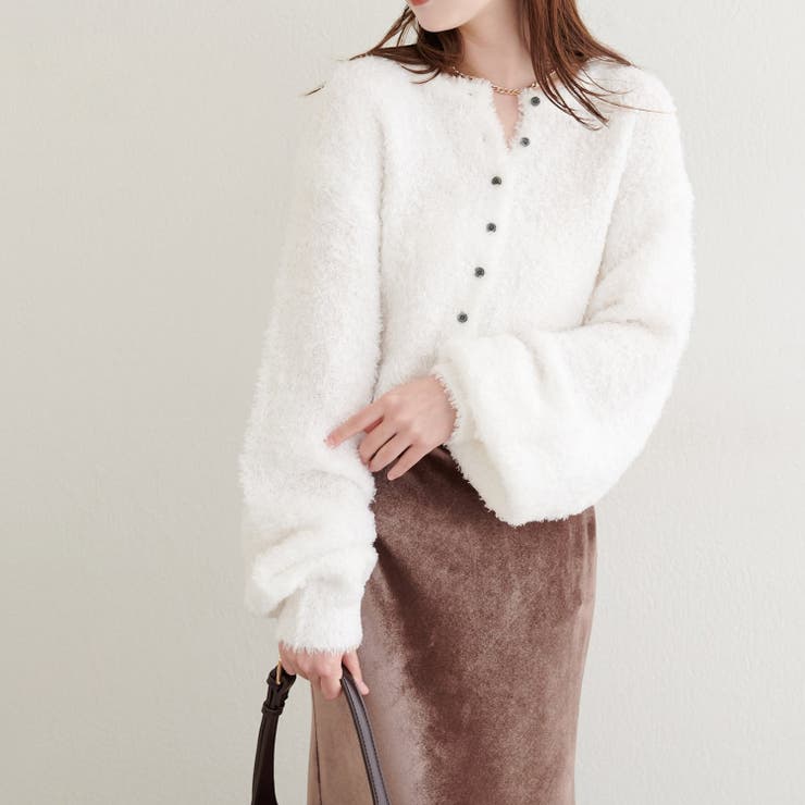 【natural couture】クロップドカーディガン | NICE CLAUP / OLIVE des OLIVE　OUTLET | 詳細画像1 