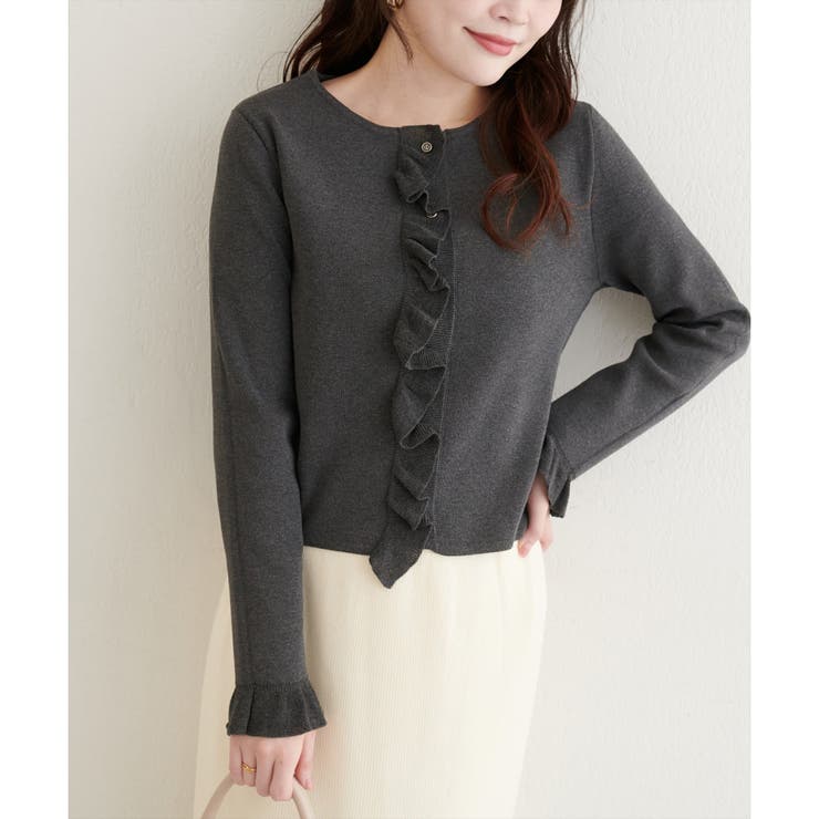 【natural couture】フリルディティールカーディガン | NICE CLAUP / OLIVE des OLIVE　OUTLET | 詳細画像8 