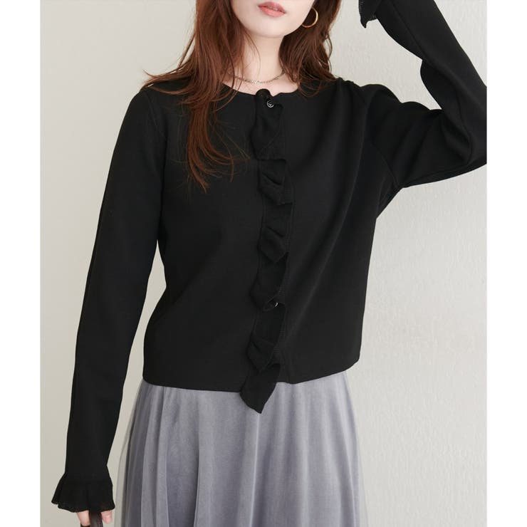 【natural couture】フリルディティールカーディガン | NICE CLAUP / OLIVE des OLIVE　OUTLET | 詳細画像10 