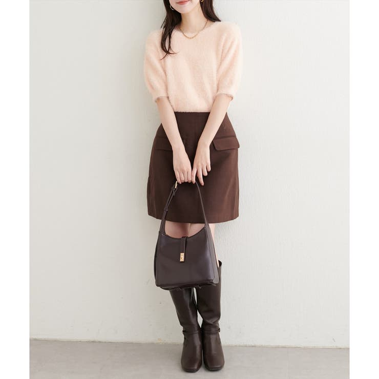 【natural couture】フェザーヤーン半袖ニットプルオーバー | NICE CLAUP / OLIVE des OLIVE　OUTLET | 詳細画像9 