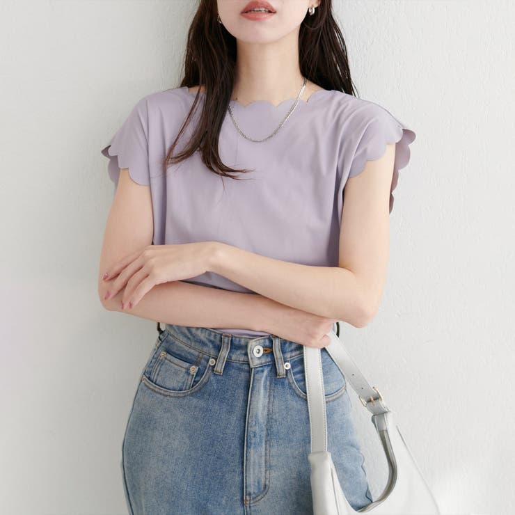 【natural couture】前後２WAYスカラップノースリカットソーブ… | NICE CLAUP / OLIVE des OLIVE　OUTLET | 詳細画像3 