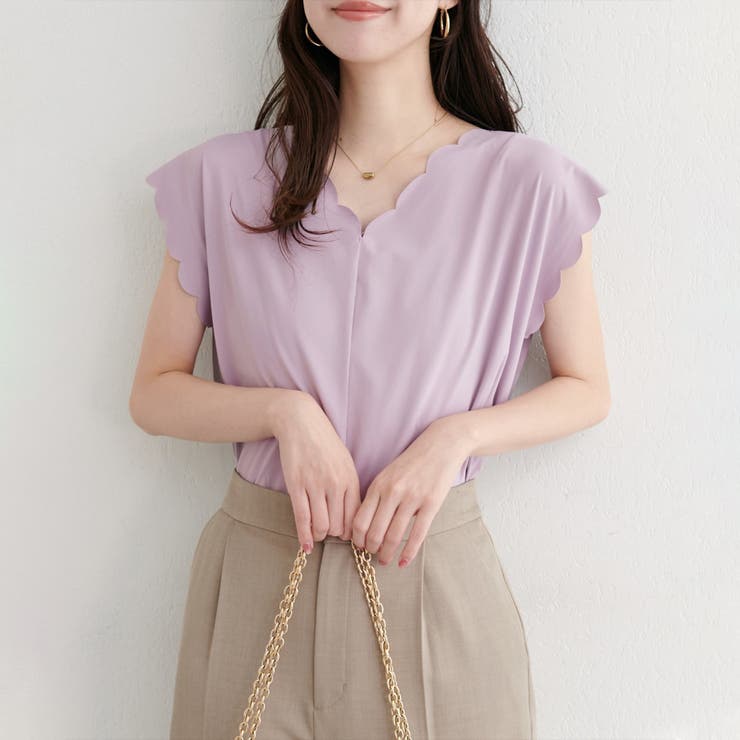 【natural couture】前後２WAYスカラップノースリカットソーブ… | NICE CLAUP / OLIVE des OLIVE　OUTLET | 詳細画像5 