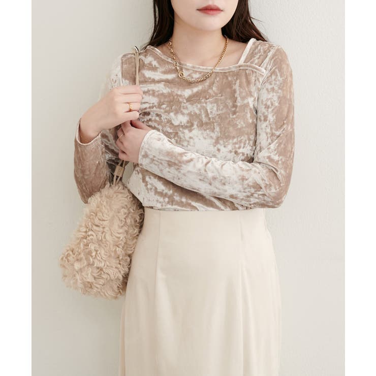 【natural couture】【WEB限定】クラッシュベロアアシメネックプル… | NICE CLAUP / OLIVE des OLIVE　OUTLET | 詳細画像5 