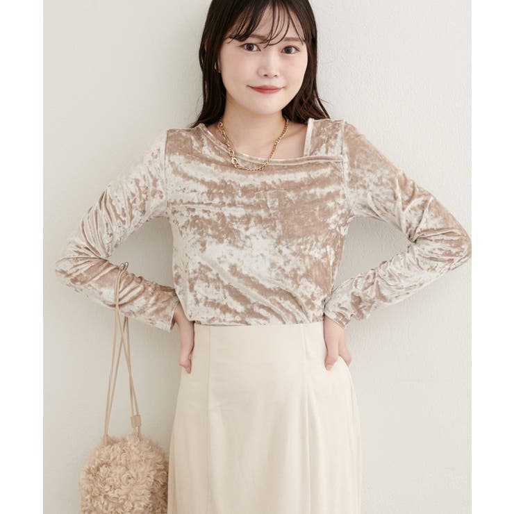 【natural couture】【WEB限定】クラッシュベロアアシメネックプル… | NICE CLAUP / OLIVE des OLIVE　OUTLET | 詳細画像6 