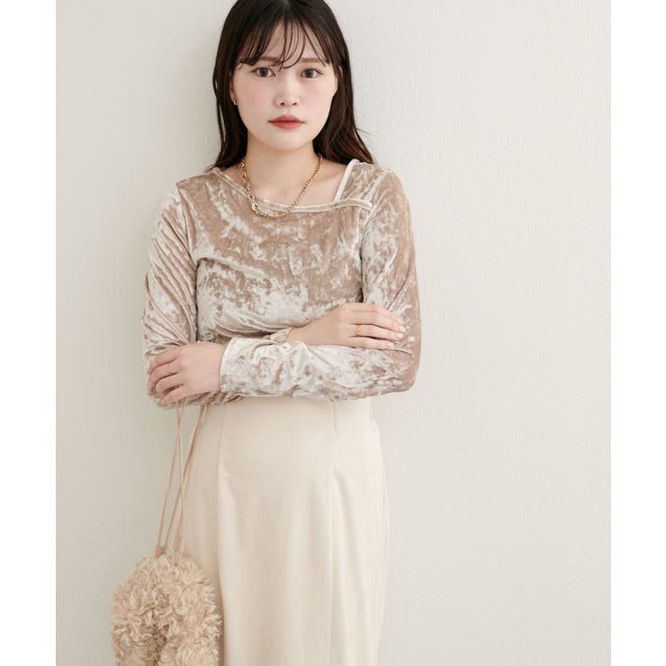 【natural couture】【WEB限定】クラッシュベロアアシメネックプル… | NICE CLAUP / OLIVE des OLIVE　OUTLET | 詳細画像7 