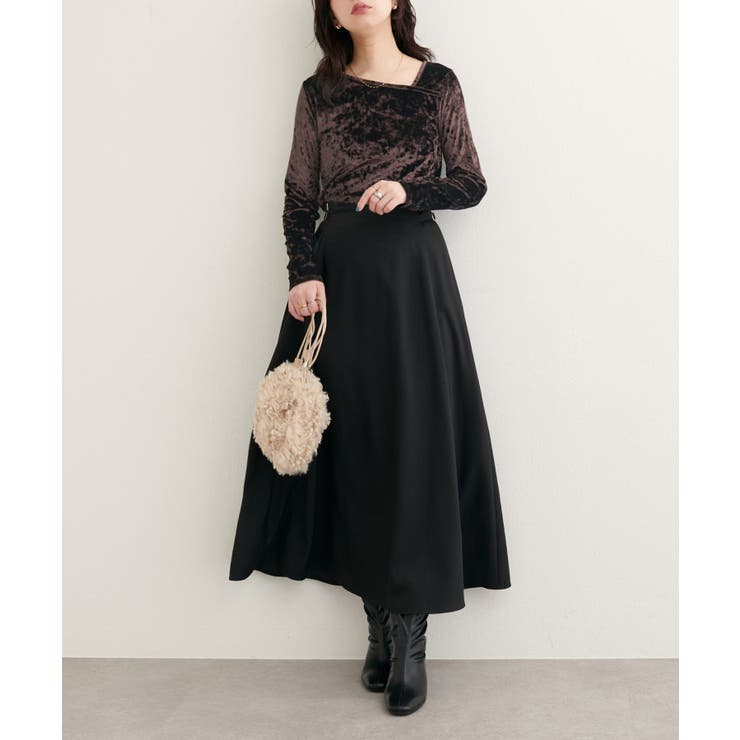 【natural couture】【WEB限定】クラッシュベロアアシメネックプル… | NICE CLAUP / OLIVE des OLIVE　OUTLET | 詳細画像9 