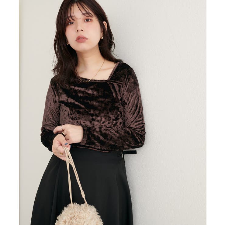 【natural couture】【WEB限定】クラッシュベロアアシメネックプル… | NICE CLAUP / OLIVE des OLIVE　OUTLET | 詳細画像10 