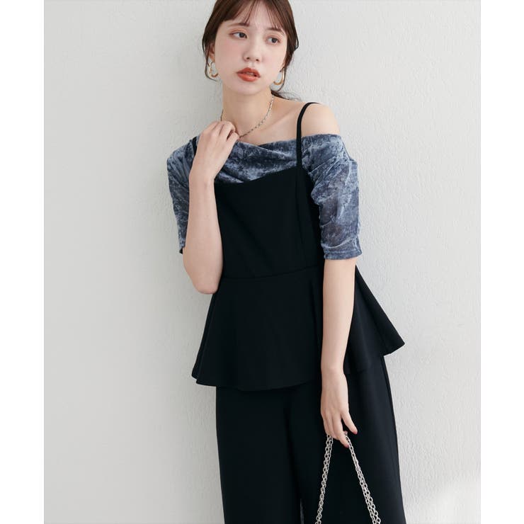 フロッキーメッシュドレープ半袖プルオーバー | NICE CLAUP / OLIVE des OLIVE　OUTLET | 詳細画像8 