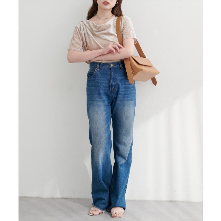 フロッキーメッシュドレープ半袖プルオーバー | NICE CLAUP / OLIVE des OLIVE　OUTLET | 詳細画像11 