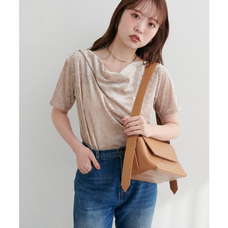 フロッキーメッシュドレープ半袖プルオーバー | NICE CLAUP / OLIVE des OLIVE　OUTLET | 詳細画像12 