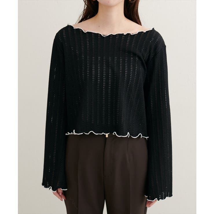 【natural couture】透かしカットソー配色TOPS | NICE CLAUP / OLIVE des OLIVE　OUTLET | 詳細画像7 