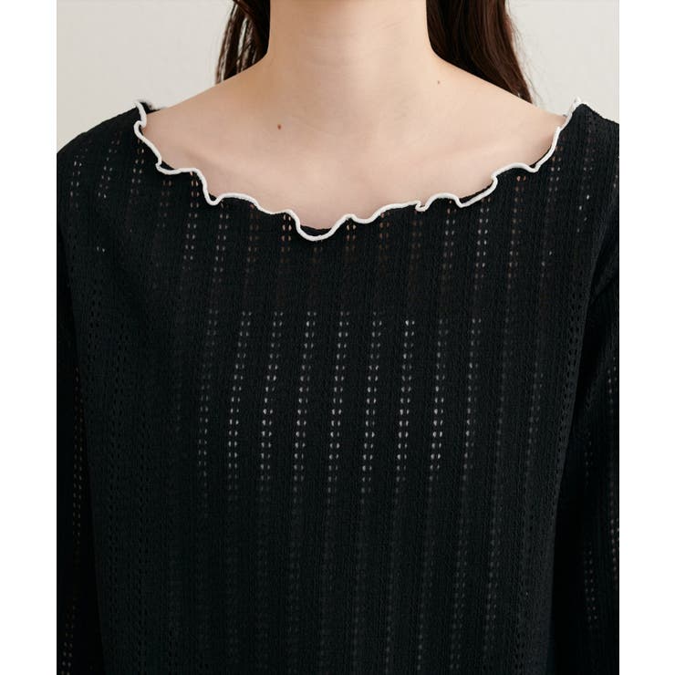 【natural couture】透かしカットソー配色TOPS | NICE CLAUP / OLIVE des OLIVE　OUTLET | 詳細画像10 