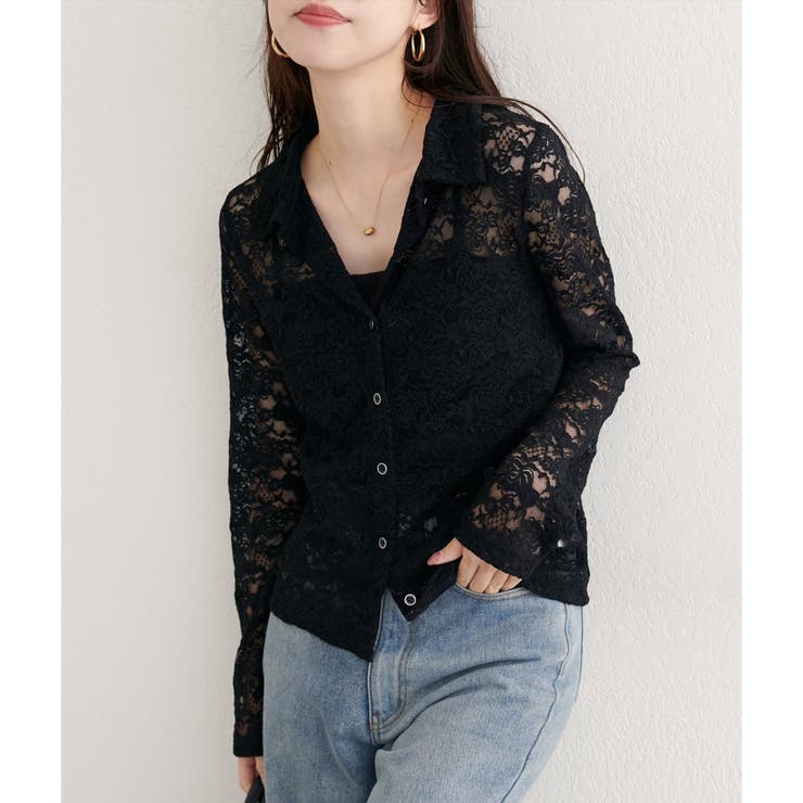 【natural couture】衿付きレースカーデ | NICE CLAUP / OLIVE des OLIVE　OUTLET | 詳細画像8 