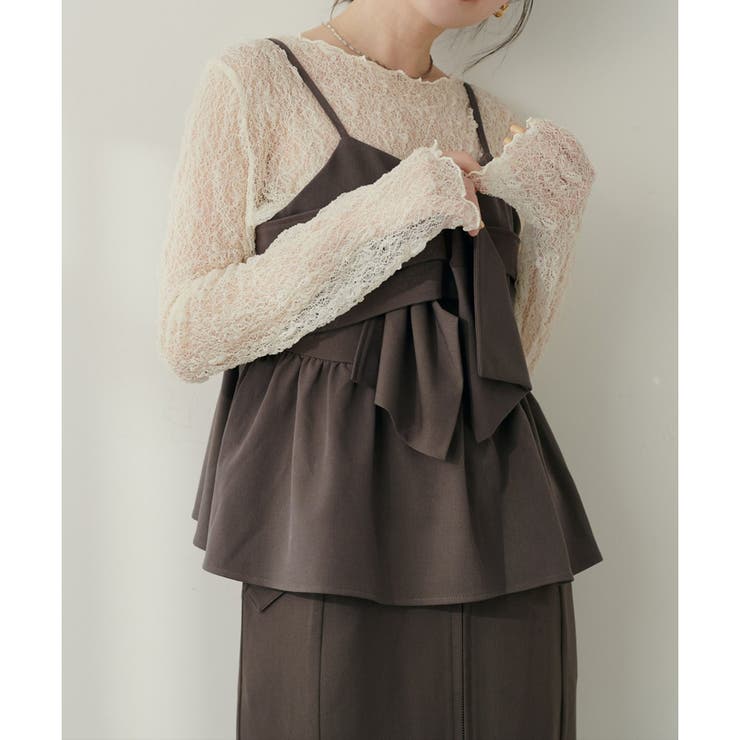 【natural couture】リボンビスチェ&レースメロウTセット | NICE CLAUP / OLIVE des OLIVE　OUTLET | 詳細画像26 