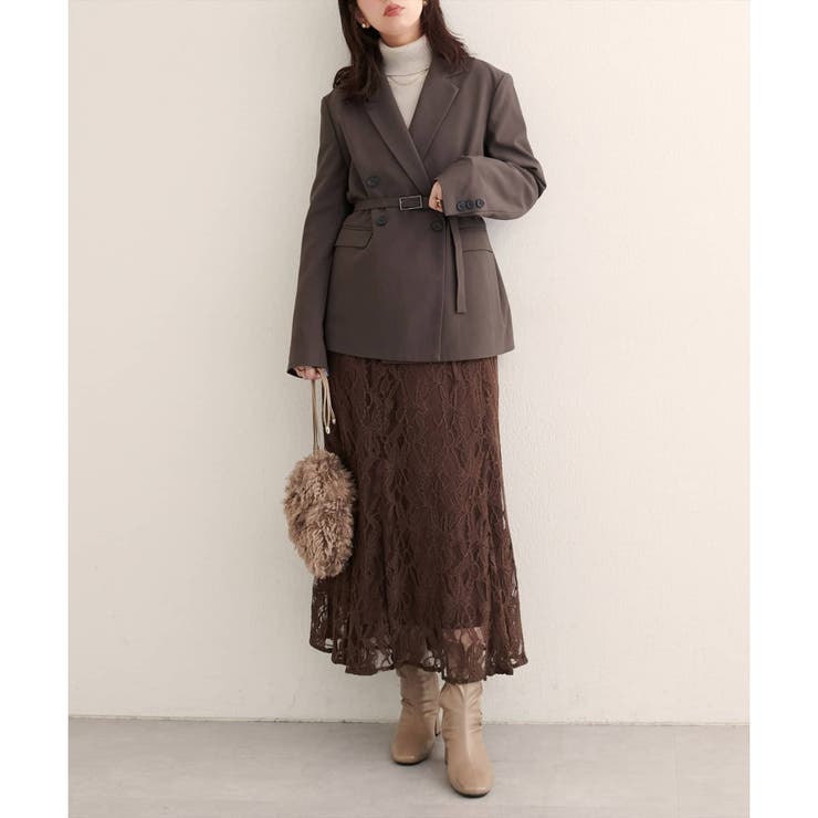 【natural couture】ベルト付きロングテーラージャケット | NICE CLAUP / OLIVE des OLIVE　OUTLET | 詳細画像7 