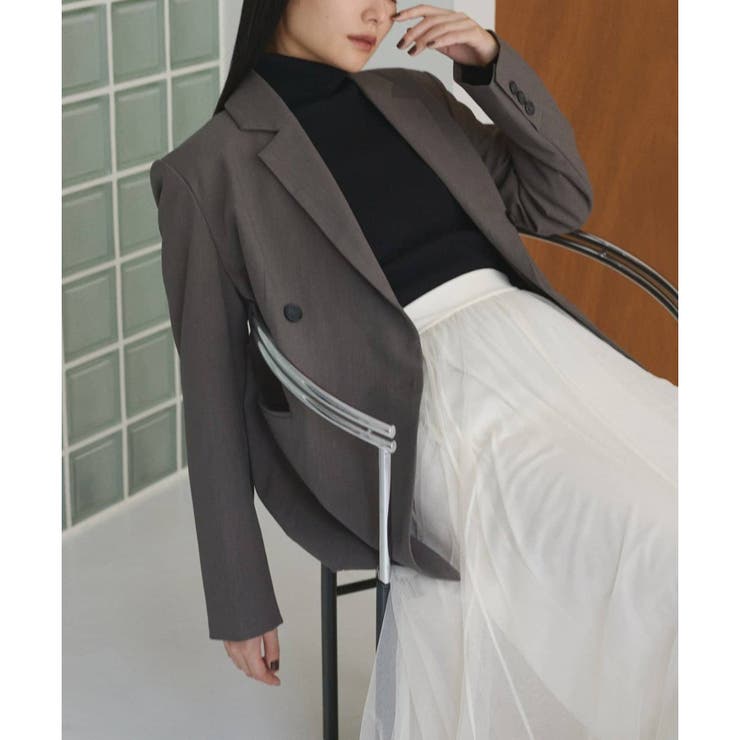 チャコール | 【natural couture】ベルト付きロングテーラージャケット | NICE CLAUP / OLIVE des OLIVE　OUTLET