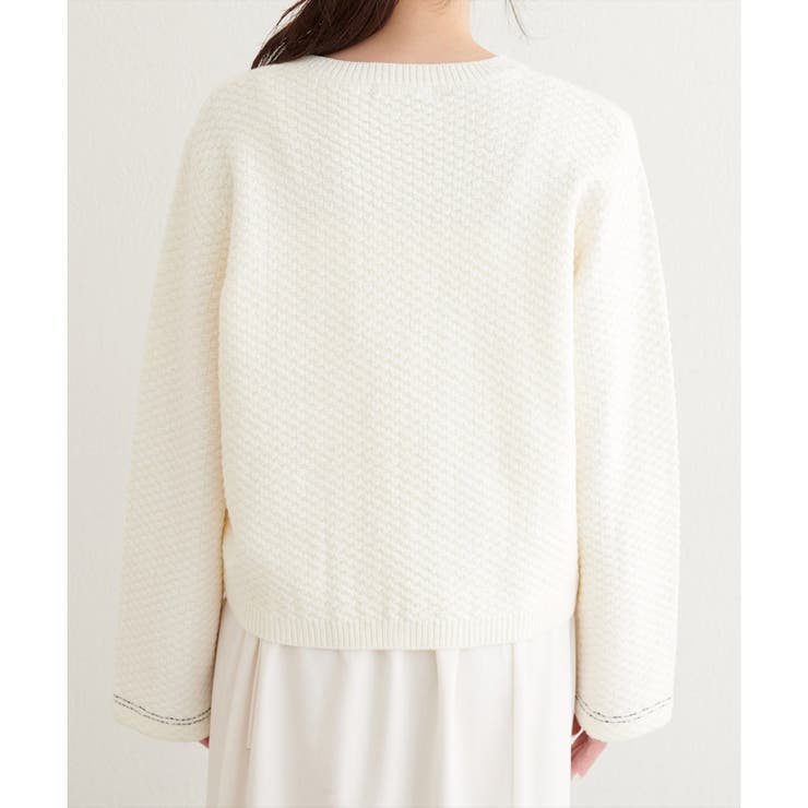 【natural couture】配色ステッチ入りニットジャケット | NICE CLAUP / OLIVE des OLIVE　OUTLET | 詳細画像18 