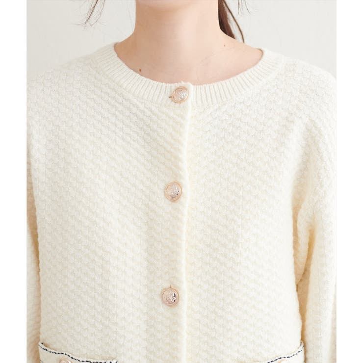 【natural couture】配色ステッチ入りニットジャケット | NICE CLAUP / OLIVE des OLIVE　OUTLET | 詳細画像19 