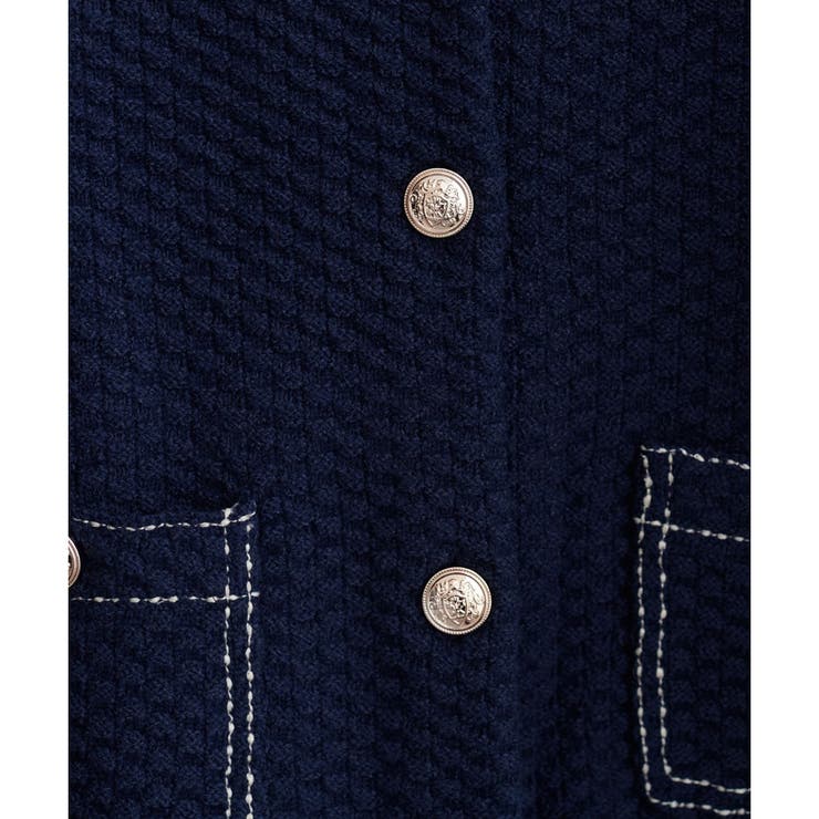 【natural couture】配色ステッチ入りニットジャケット | NICE CLAUP / OLIVE des OLIVE　OUTLET | 詳細画像11 