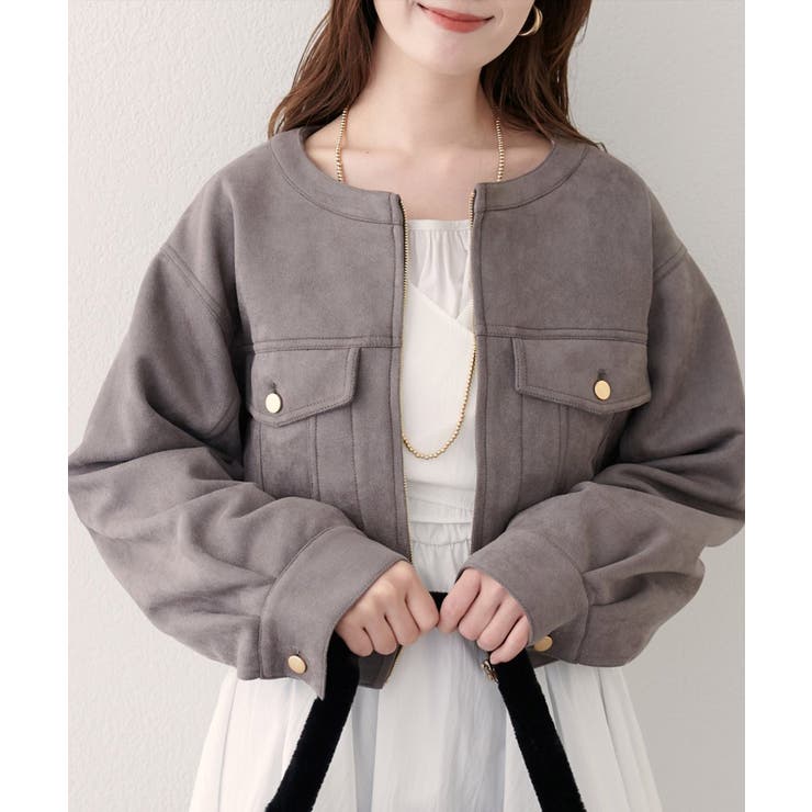 【natural couture】スウェード風ブルゾン | NICE CLAUP / OLIVE des OLIVE　OUTLET | 詳細画像2 