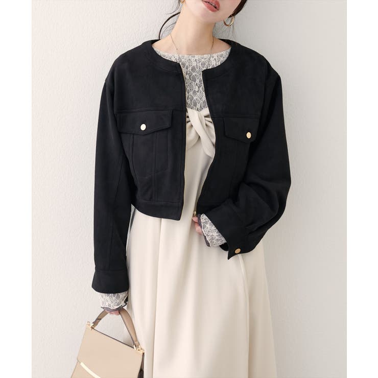 【natural couture】スウェード風ブルゾン | NICE CLAUP / OLIVE des OLIVE　OUTLET | 詳細画像1 