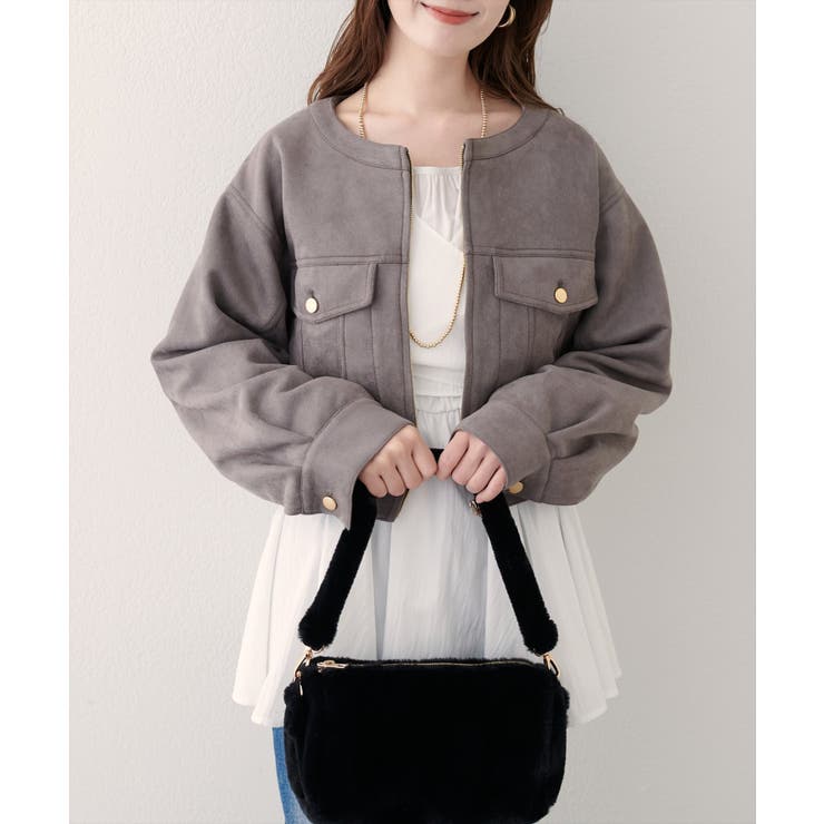 【natural couture】スウェード風ブルゾン | NICE CLAUP / OLIVE des OLIVE　OUTLET | 詳細画像16 