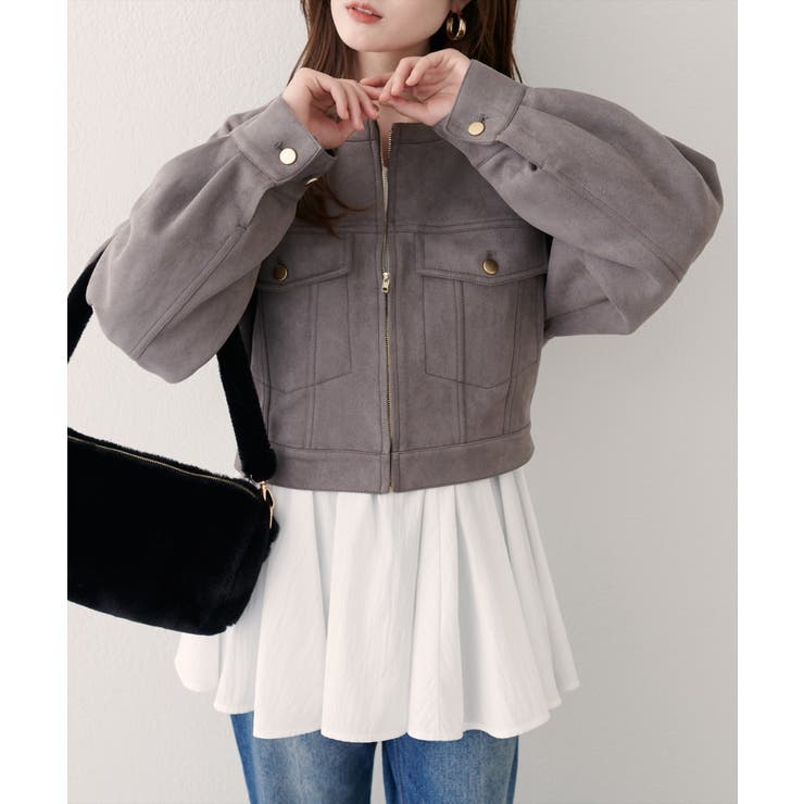 【natural couture】スウェード風ブルゾン | NICE CLAUP / OLIVE des OLIVE　OUTLET | 詳細画像17 