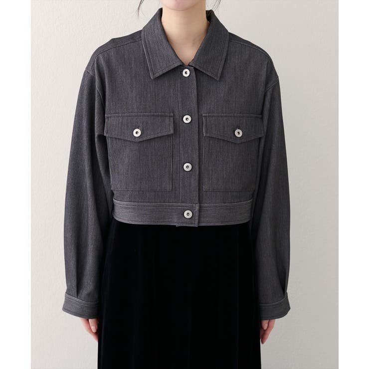 【natural couture】クロップドシャツブルゾン | NICE CLAUP / OLIVE des OLIVE　OUTLET | 詳細画像3 