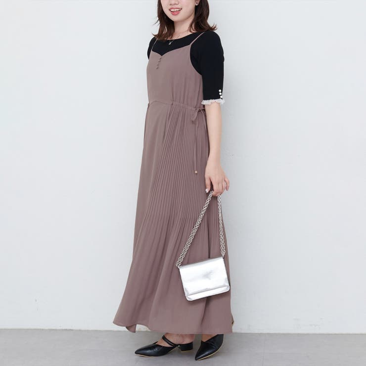  ＜canami＞両サイドプリーツキャミワンピース | NICE CLAUP / OLIVE des OLIVE　OUTLET | 詳細画像1 