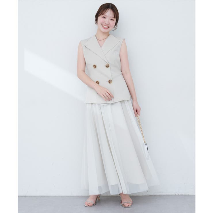 アイボリー | 【natural couture】ベストセットキャミワンピース | NICE CLAUP / OLIVE des OLIVE　OUTLET