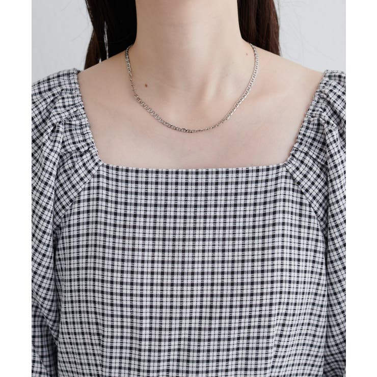 【natural couture】ポコポコチェック袖ボリュームワンピース | NICE CLAUP / OLIVE des OLIVE　OUTLET | 詳細画像6 