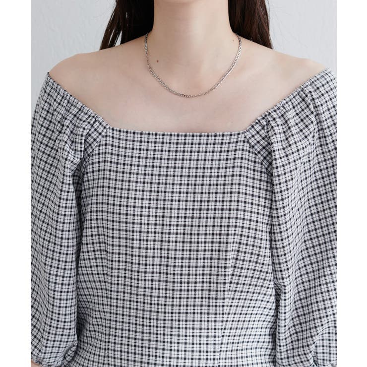 【natural couture】ポコポコチェック袖ボリュームワンピース | NICE CLAUP / OLIVE des OLIVE　OUTLET | 詳細画像10 