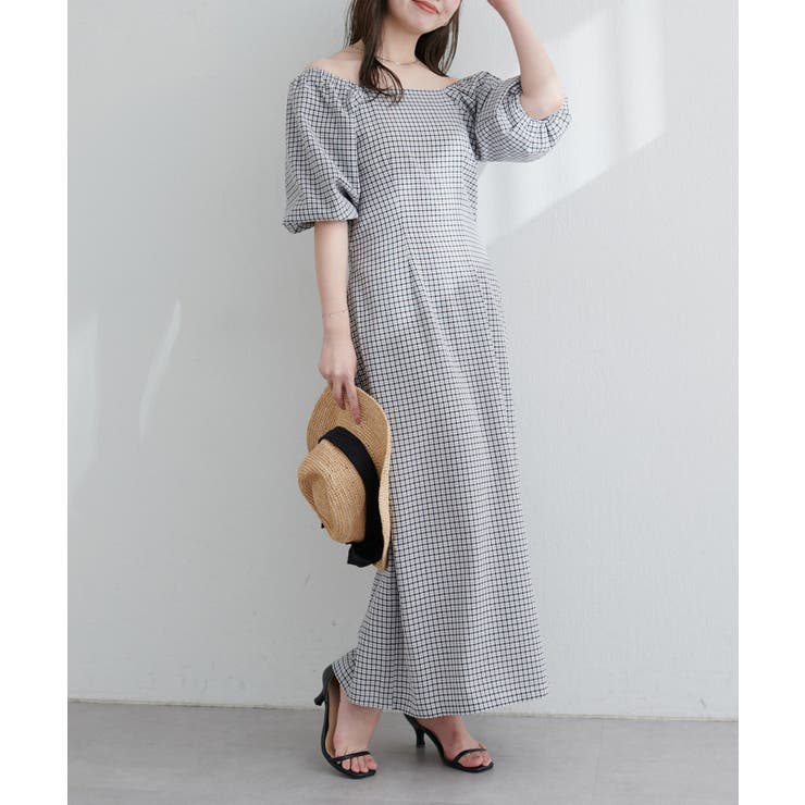 【natural couture】ポコポコチェック袖ボリュームワンピース | NICE CLAUP / OLIVE des OLIVE　OUTLET | 詳細画像17 