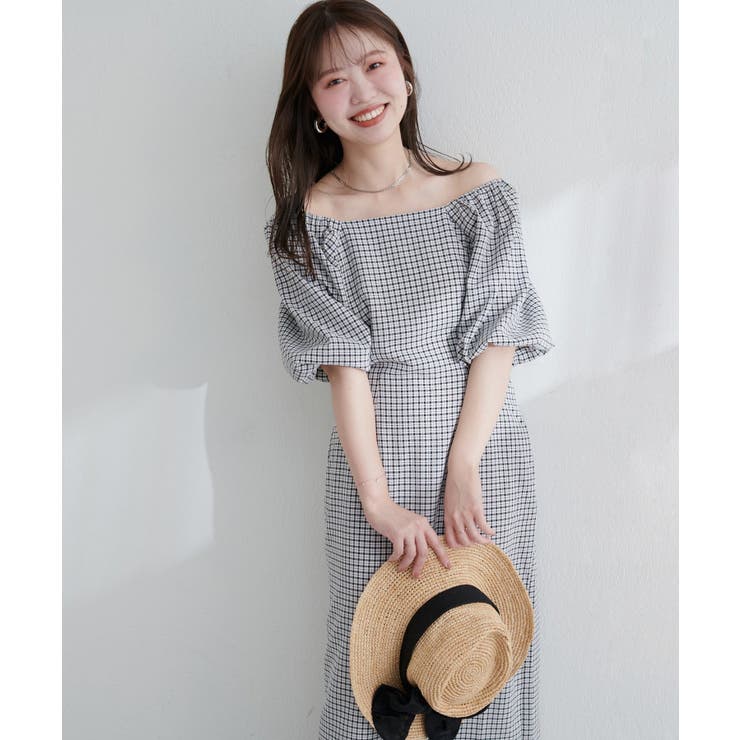 【natural couture】ポコポコチェック袖ボリュームワンピース | NICE CLAUP / OLIVE des OLIVE　OUTLET | 詳細画像19 