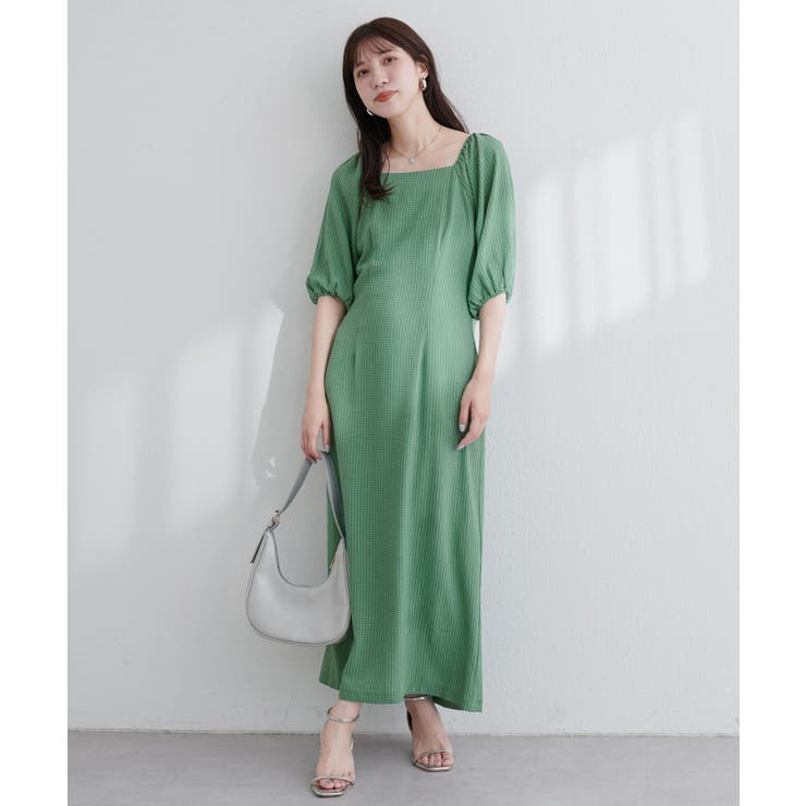 【natural couture】ポコポコチェック袖ボリュームワンピース | NICE CLAUP / OLIVE des OLIVE　OUTLET | 詳細画像23 