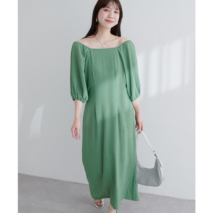 【natural couture】ポコポコチェック袖ボリュームワンピース | NICE CLAUP / OLIVE des OLIVE　OUTLET | 詳細画像28 