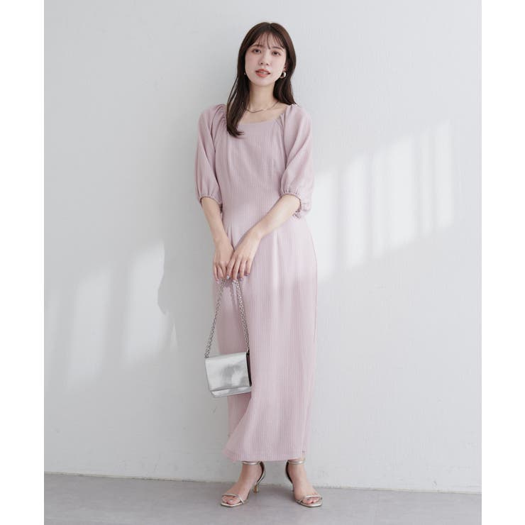 【natural couture】ポコポコチェック袖ボリュームワンピース | NICE CLAUP / OLIVE des OLIVE　OUTLET | 詳細画像30 