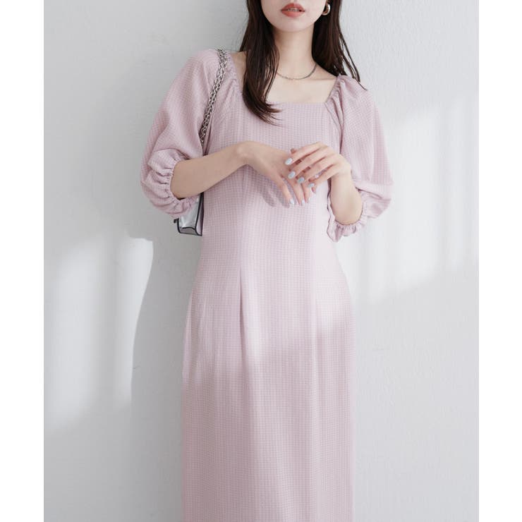 【natural couture】ポコポコチェック袖ボリュームワンピース | NICE CLAUP / OLIVE des OLIVE　OUTLET | 詳細画像33 