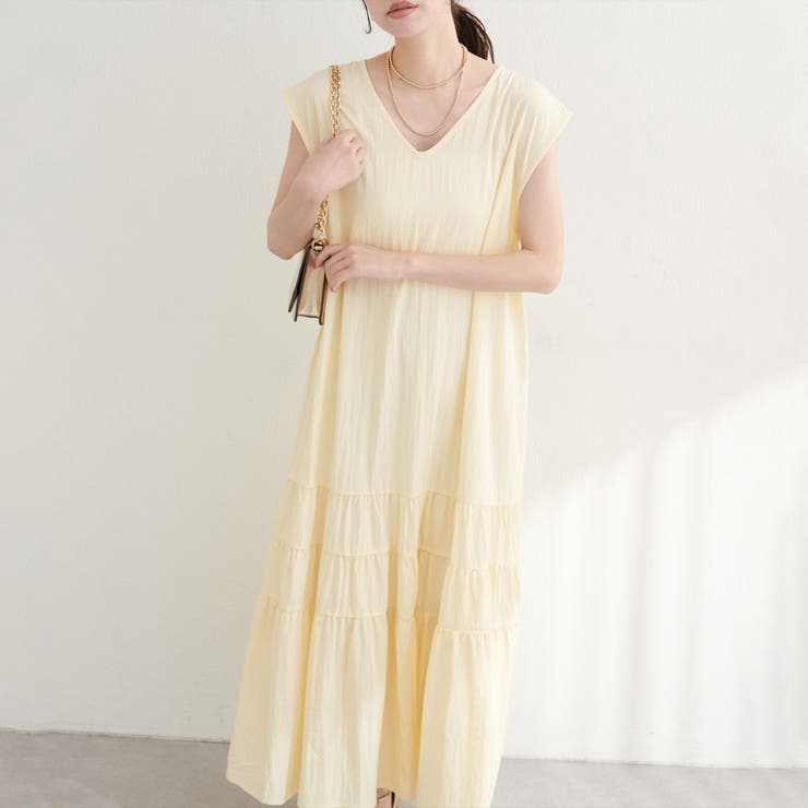 【natural couture】Vネックギャザー切替ワンピース | NICE CLAUP / OLIVE des OLIVE　OUTLET | 詳細画像29 