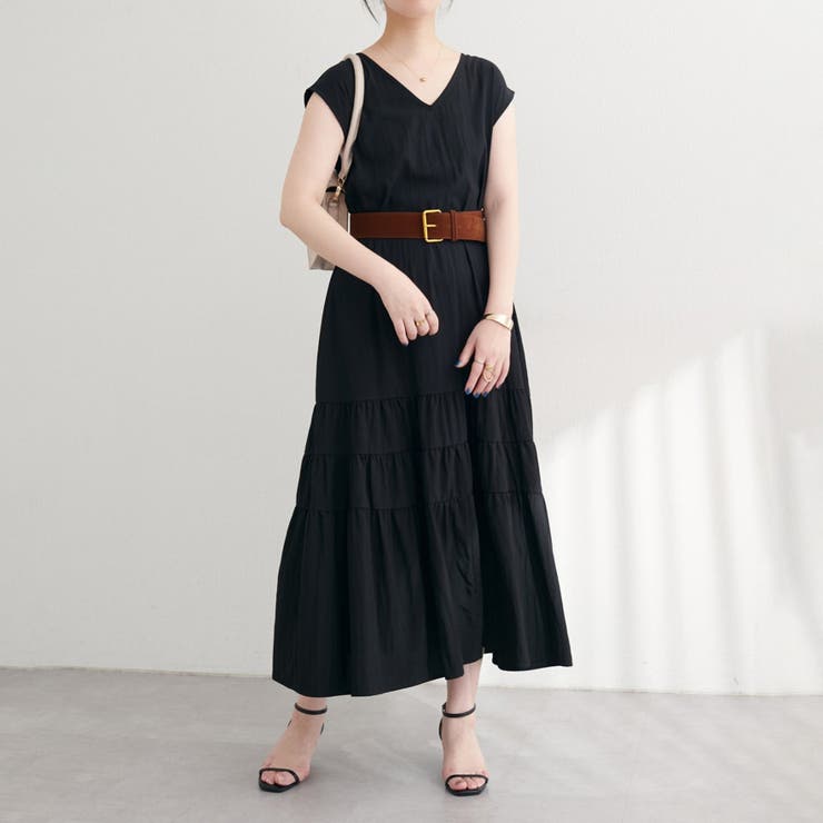【natural couture】Vネックギャザー切替ワンピース | NICE CLAUP / OLIVE des OLIVE　OUTLET | 詳細画像13 