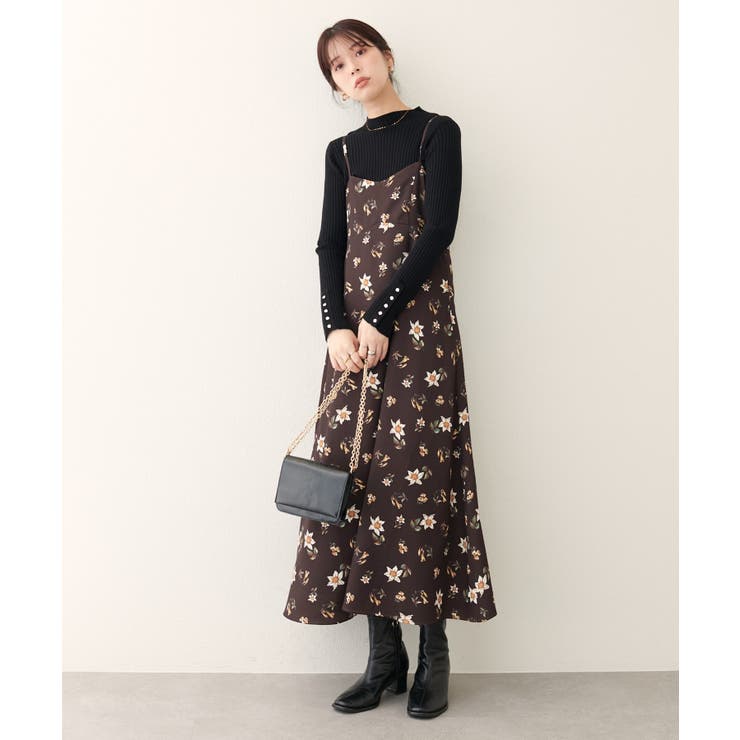 ブラウン | 【natural couture】フロリエンタルキャミワンピース | NICE CLAUP / OLIVE des OLIVE　OUTLET