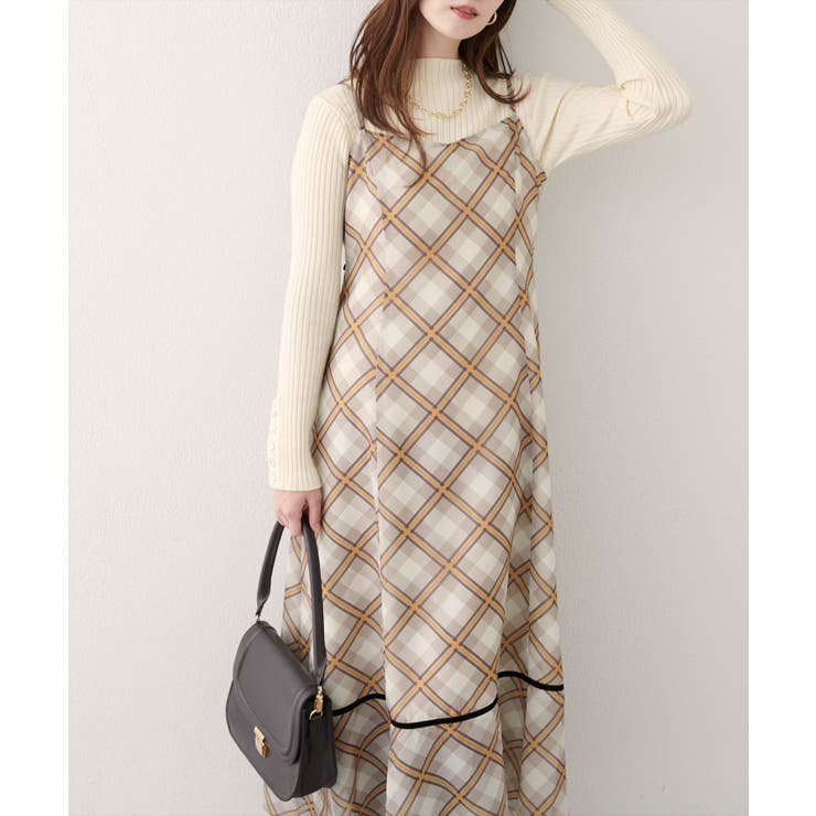 【natural couture】ベロア切り替えキャミワンピース | NICE CLAUP / OLIVE des OLIVE　OUTLET | 詳細画像1 