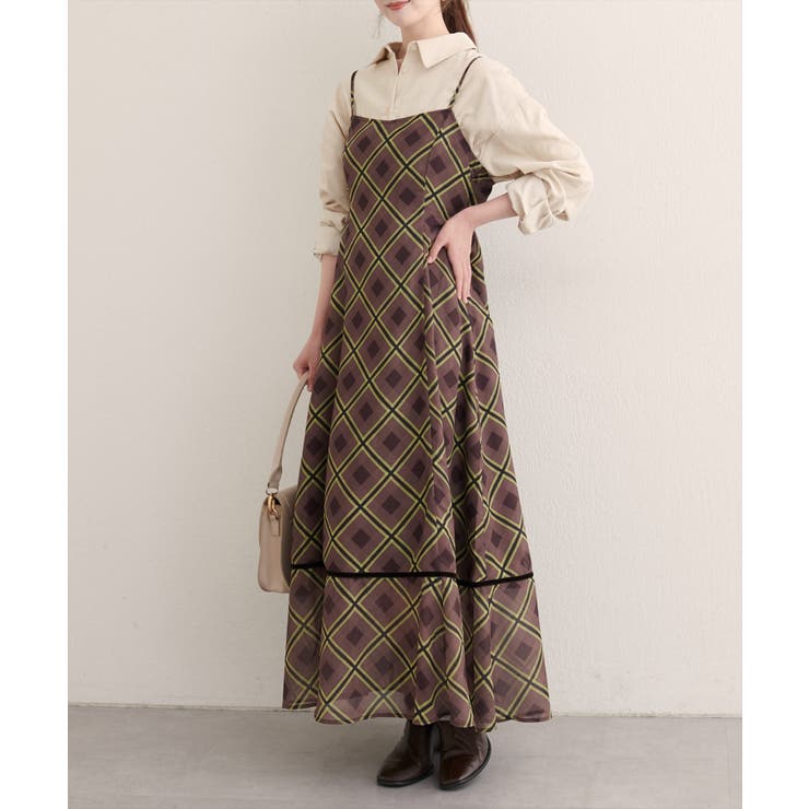 【natural couture】ベロア切り替えキャミワンピース | NICE CLAUP / OLIVE des OLIVE　OUTLET | 詳細画像12 