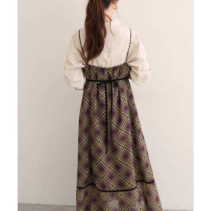 【natural couture】ベロア切り替えキャミワンピース | NICE CLAUP / OLIVE des OLIVE　OUTLET | 詳細画像14 